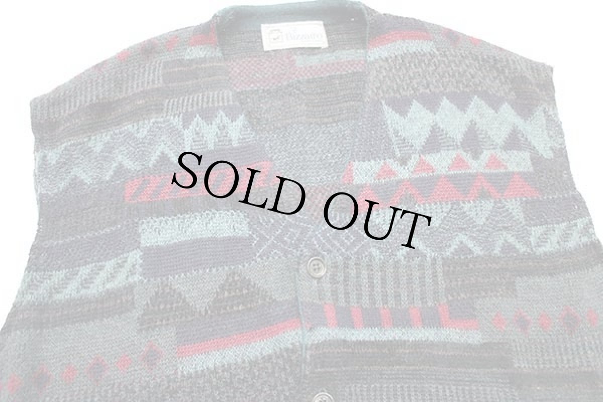 画像3: 90s イタリア製 Bizzarro ウールニット ベスト カーディガン (3)