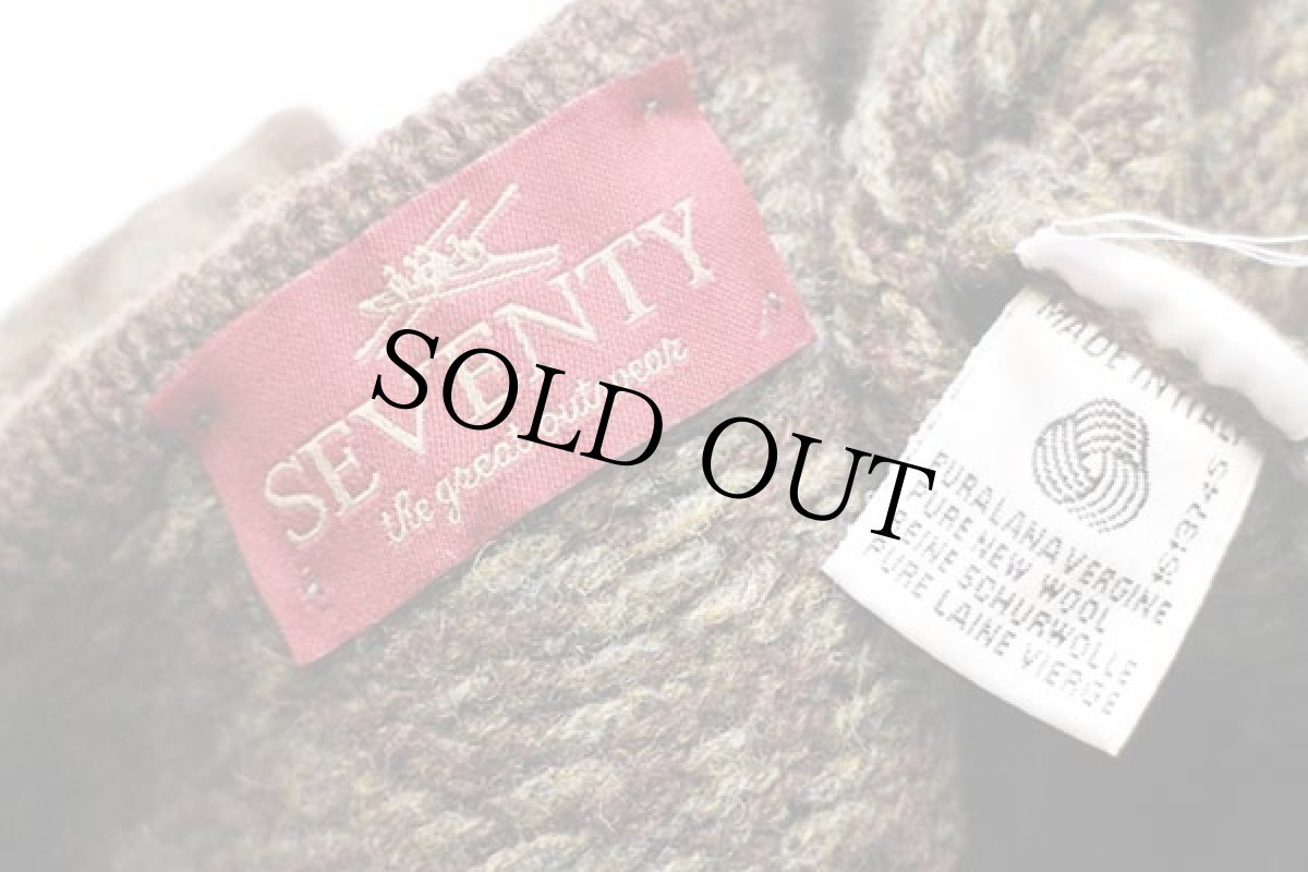 画像4: イタリア製 SEVENTY フォークロア柄 Vネック ウールニット ベスト セーター M (4)