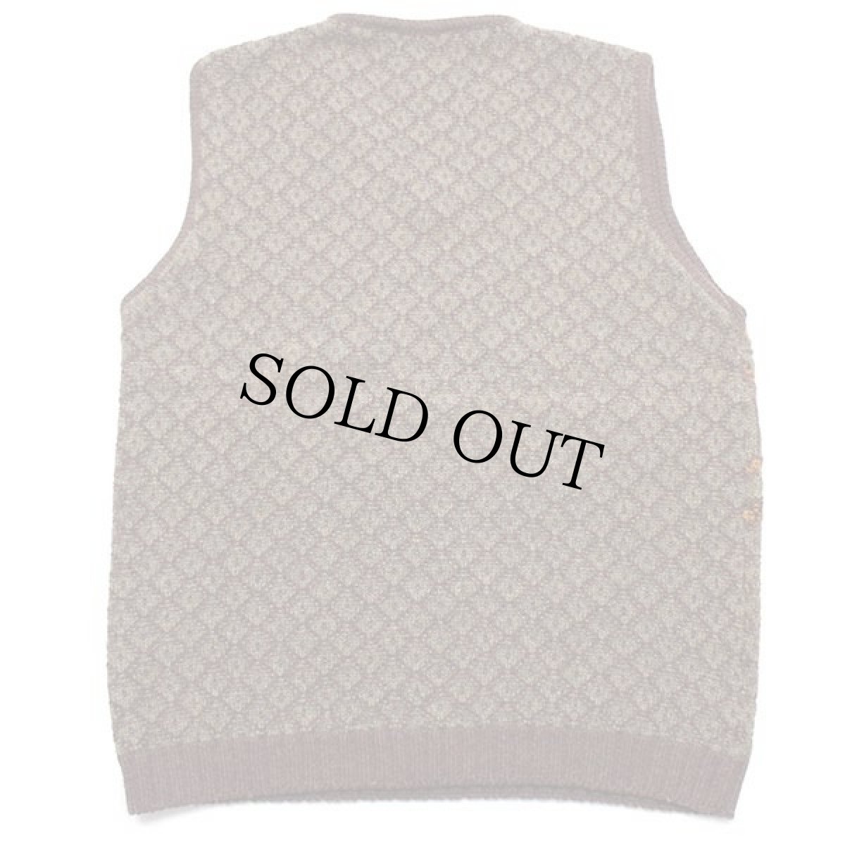 画像2: イタリア製 SEVENTY フォークロア柄 Vネック ウールニット ベスト セーター M (2)