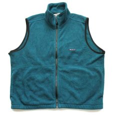 画像1: 00s EddieBauerエディーバウアー POLARTEC フリースベスト 青緑 S (1)
