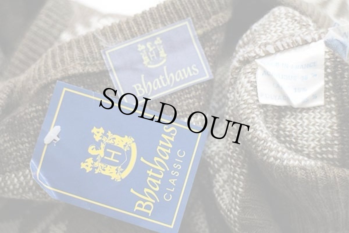 画像4: デッドストック★90s フランス製 Bhathaus 総柄 Vネック アクリル×ウールニット ベスト セーター (4)