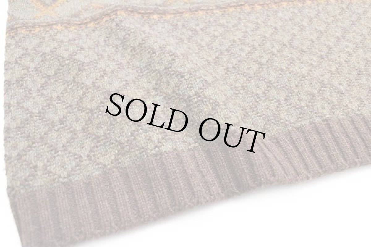 画像5: イタリア製 SEVENTY フォークロア柄 Vネック ウールニット ベスト セーター M (5)