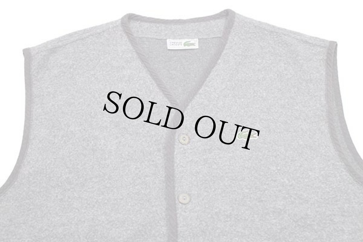 画像3: 80s スペイン製 CHEMISE LACOSTE ラコステ ワンポイント ウール パイル ベスト グレー XXL★特大 (3)