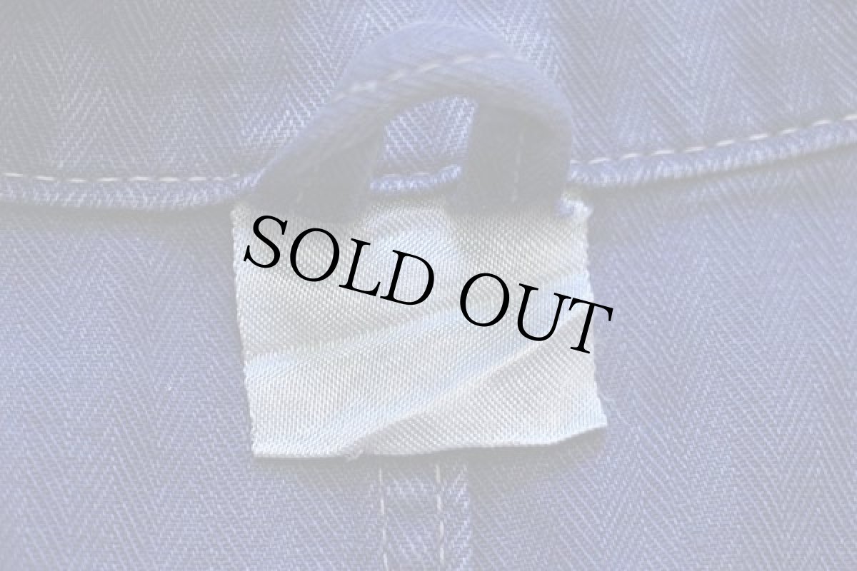 画像4: ビンテージ ユーロ ワーク HBT ヘリンボーンツイル カバーオール 紺 フェード (4)