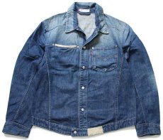 画像1: 00s Levi'sリーバイス ENGINEERED JEANS 70100 USED加工 立体裁断 デニムジャケット L★ユーロ (1)