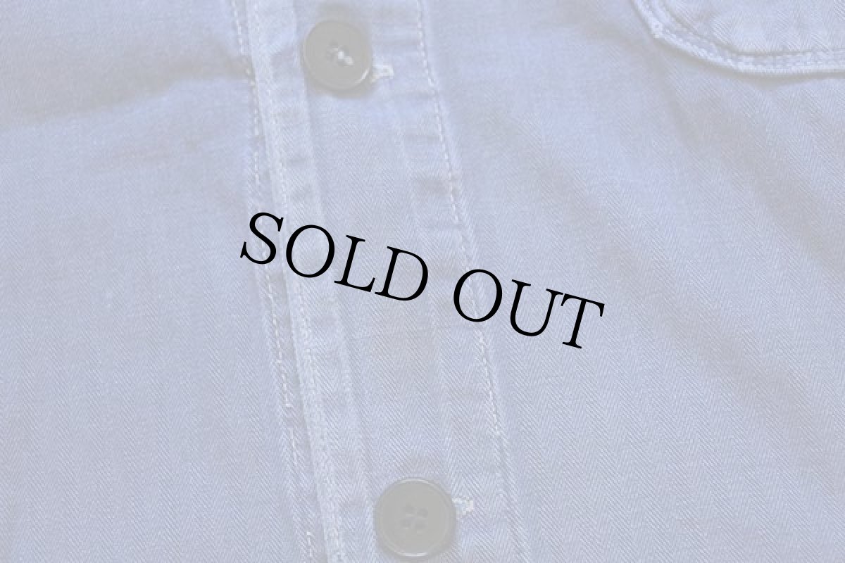 画像6: ビンテージ ユーロ ワーク HBT ヘリンボーンツイル カバーオール 紺 フェード (6)