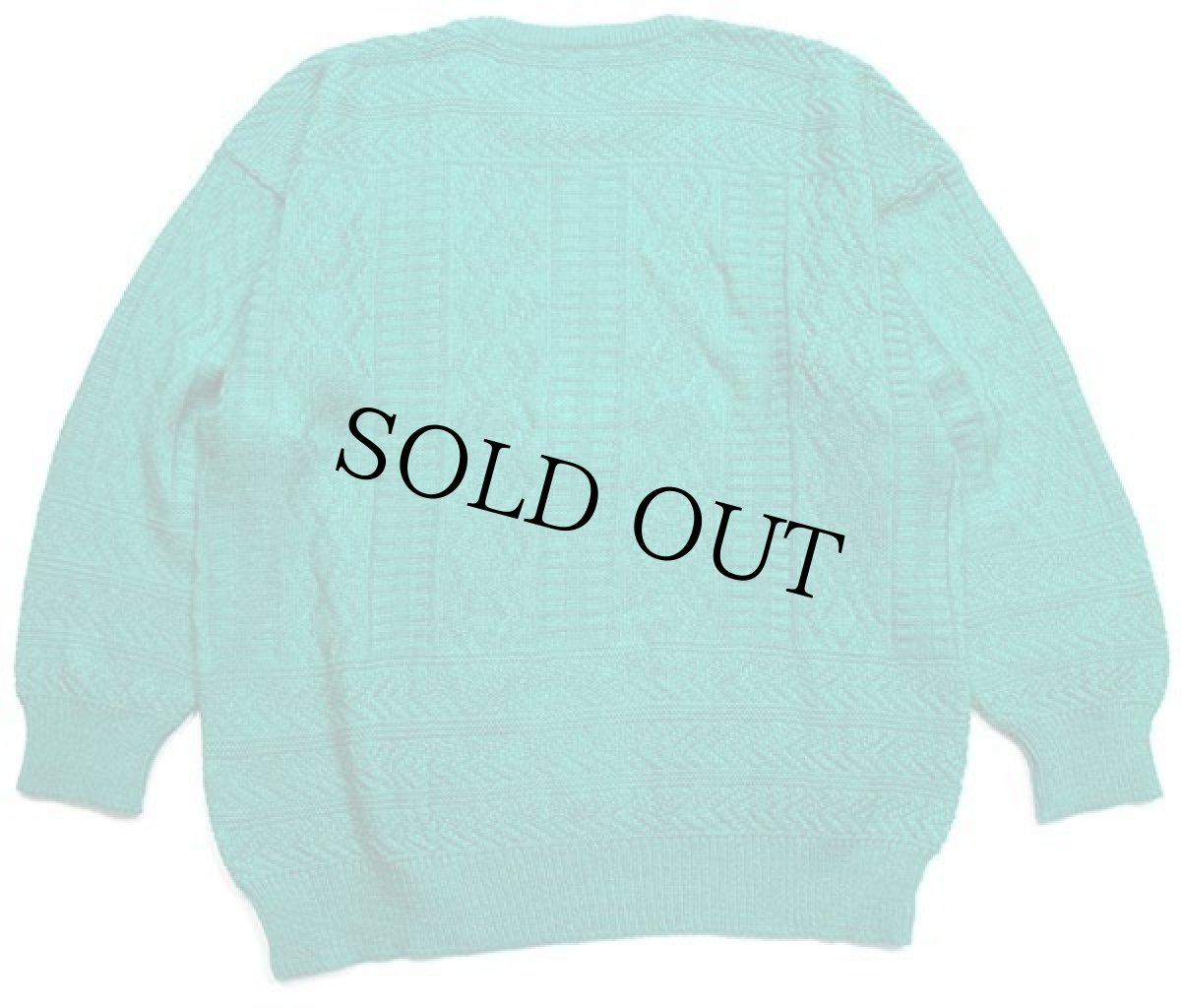 画像2: 70s フランス製 CHEMISE LACOSTE ラコステ ワンポイント 編み柄 コットンニット セーター 緑 6 (2)