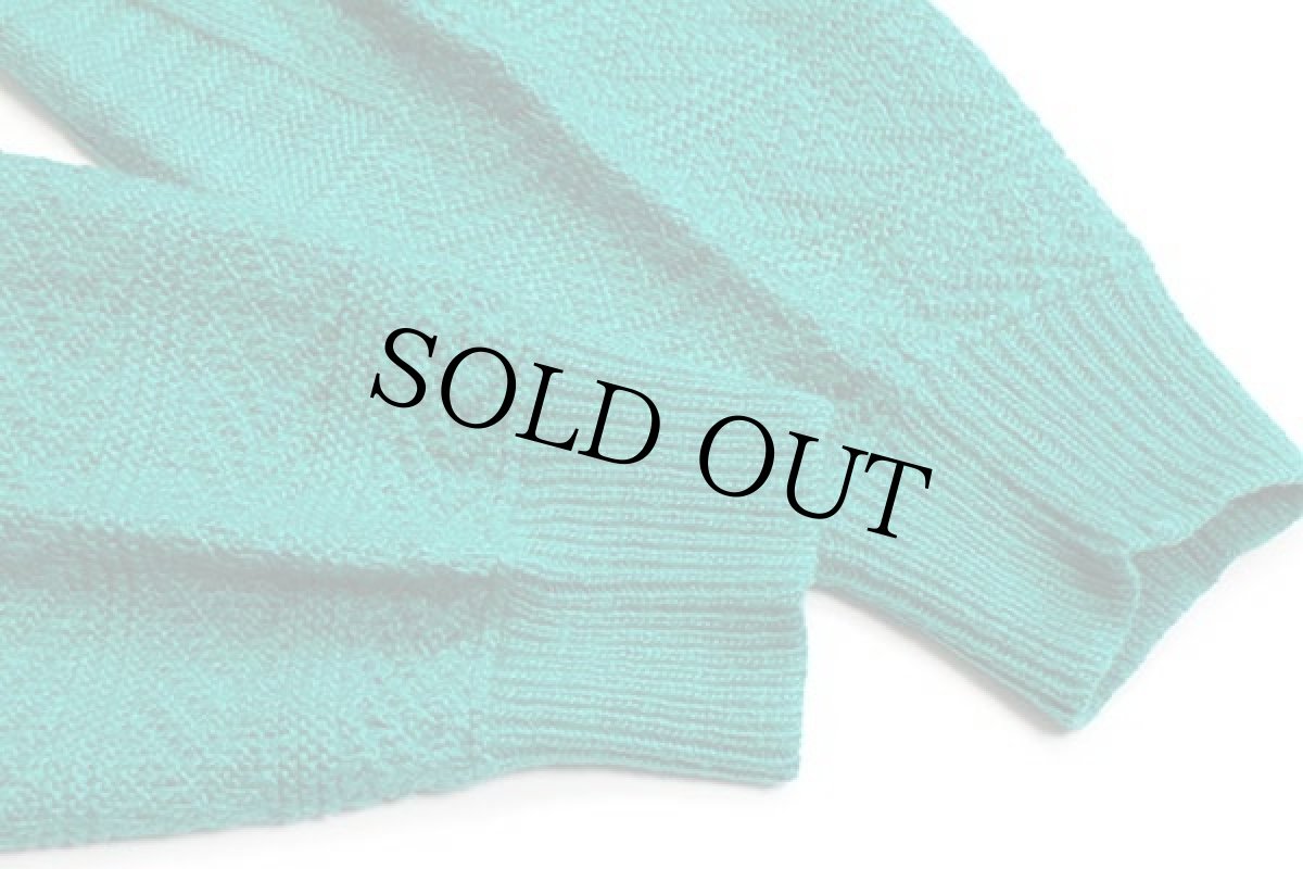 画像6: 70s フランス製 CHEMISE LACOSTE ラコステ ワンポイント 編み柄 コットンニット セーター 緑 6 (6)