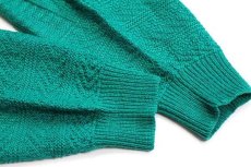 画像6: 70s フランス製 CHEMISE LACOSTE ラコステ ワンポイント 編み柄 コットンニット セーター 緑 6 (6)