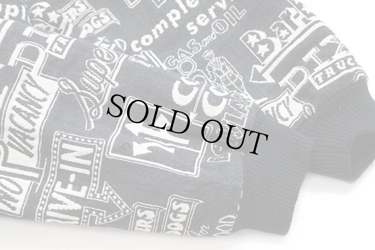 画像7: 80s USA製 HARLAN ROUTE 66 MOTEL HOLLYWOOD サインボード 総柄 ジャケット L (7)