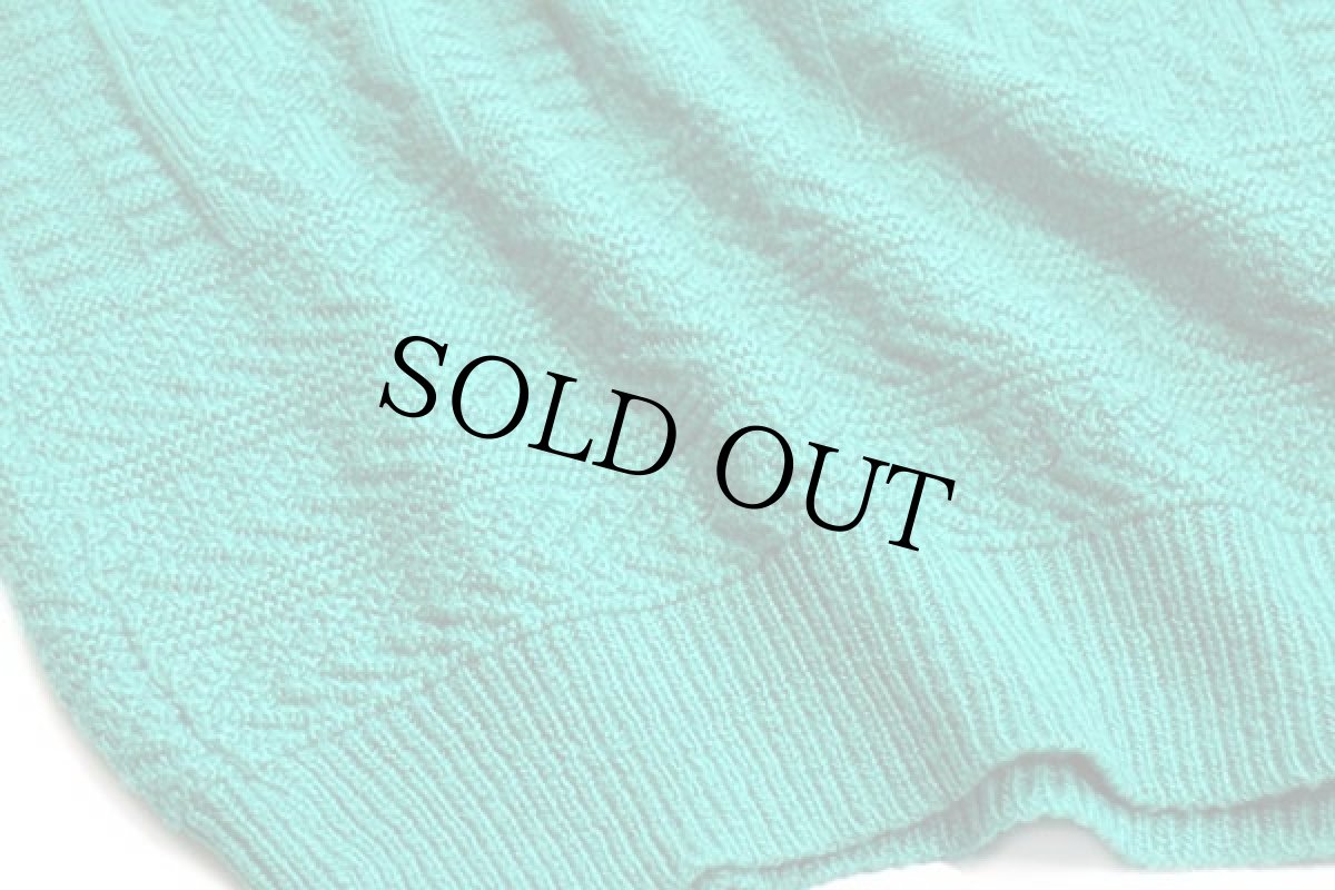 画像5: 70s フランス製 CHEMISE LACOSTE ラコステ ワンポイント 編み柄 コットンニット セーター 緑 6 (5)