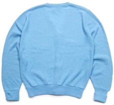 画像2: 70s IZOD LACOSTE ラコステ ワンポイント パール編み アクリルニット カーディガン 水色 M (2)