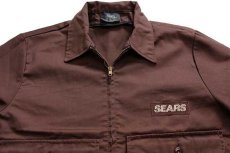 画像3: 80s USA製 SEARS パッチ付き ワークジャケット 焦げ茶 44 (3)