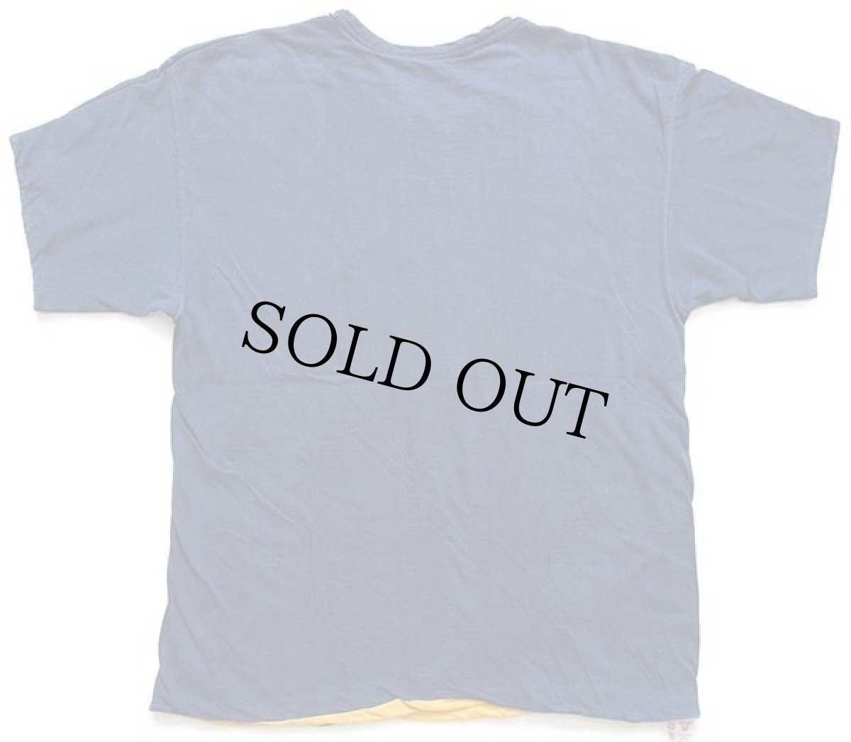 画像2: 80s USA製 Championチャンピオン PHYSICAL EDUCATION 156 UW-OSHKOSH ひび割れプリント コットン リバーシブルTシャツ紺×黄 (2)