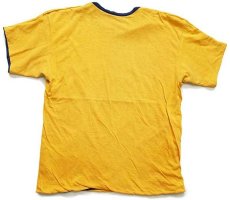 画像7: 80s USA製 Championチャンピオン PHYSICAL EDUCATION 156 UW-OSHKOSH ひび割れプリント コットン リバーシブルTシャツ紺×黄 (7)