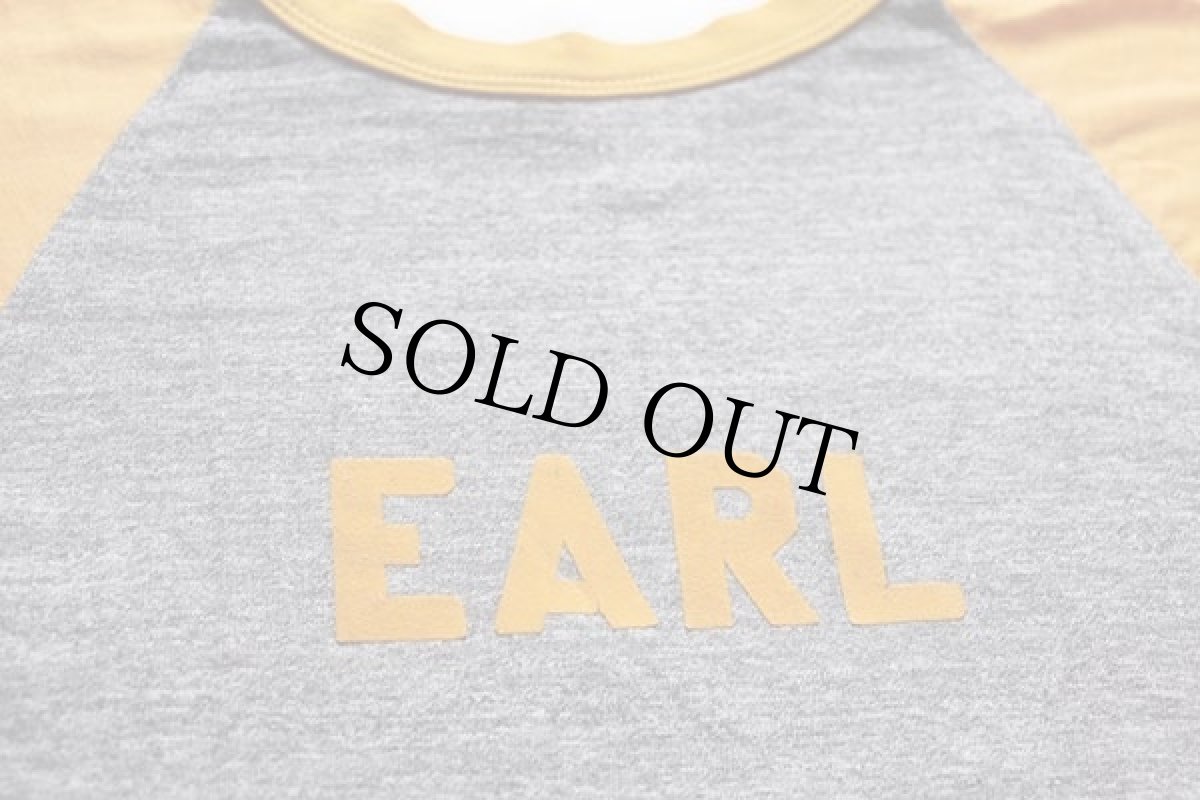 画像4: 70s USA製 PURDUE BOILERS EARL 両面プリント 七分袖 ラグランTシャツ 杢グレー×黄 (4)