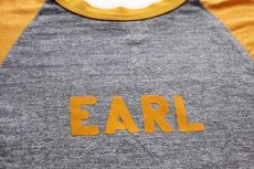 画像4: 70s USA製 PURDUE BOILERS EARL 両面プリント 七分袖 ラグランTシャツ 杢グレー×黄 (4)