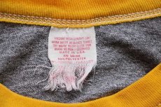画像5: 70s USA製 PURDUE BOILERS EARL 両面プリント 七分袖 ラグランTシャツ 杢グレー×黄 (5)
