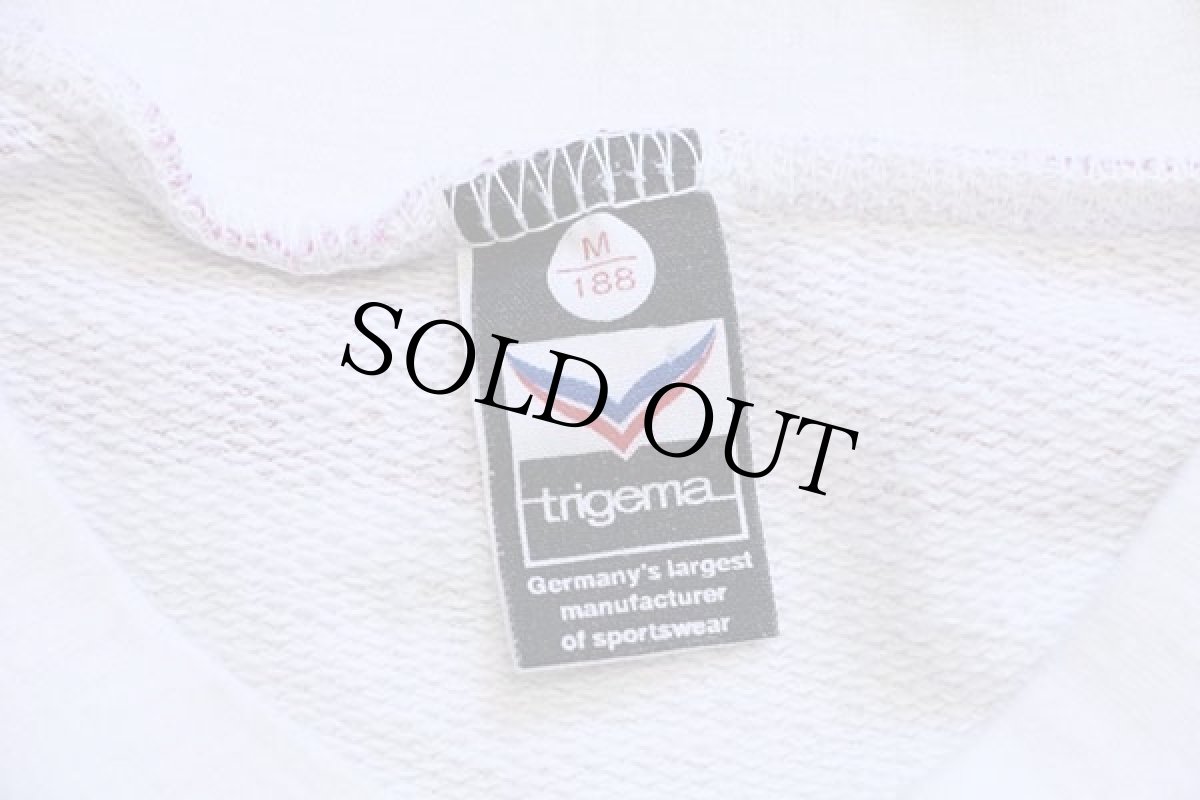 画像4: 80s 西ドイツ製 trigema 太ボーダー スウェット 白×ピンク M (4)