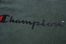 画像5: 90s USA製 Championチャンピオン スクリプト ビッグロゴ 内縫い リバースウィーブ スウェット 緑 L (5)