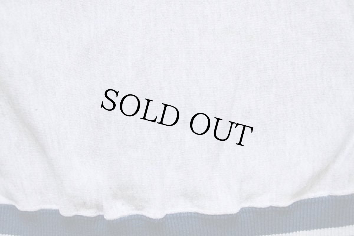 画像6: 90s USA製 Championチャンピオン スクリプト ビッグロゴ刺繍 リブライン リバースウィーブ スウェット 杢グレー×薄紺 L (6)