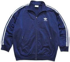 画像1: 90s adidasアディダス トレフォイル ロゴ刺繍 トラックジャケット 紺×白 L★ジャージ (1)