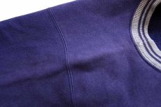 画像6: 90s USA製 Championチャンピオン スクリプト ビッグロゴ刺繍 リブライン リバースウィーブ スウェット 青紫×グレー M★135 (6)