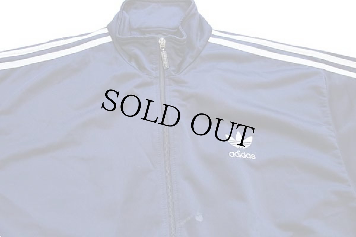 画像3: 90s adidasアディダス トレフォイル ロゴ刺繍 トラックジャケット 紺×白 M★ジャージ (3)