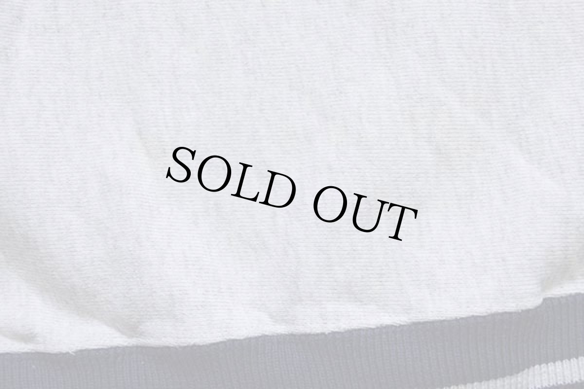 画像5: 90s USA製 Championチャンピオン スクリプト ビッグロゴ刺繍 リブライン リバースウィーブ スウェット オートミール×ナス紺 XXL★133 (5)