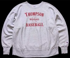 画像1: 00s メキシコ製 Championチャンピオン THOMPSON WARRIORS BASEBALL リバースウィーブ スウェット 杢グレー XXL★特大 (1)