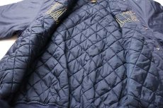 画像5: 90s FRANKLIN パッチ キルティングライナー ナイロンスタジャン 紺 XL (5)