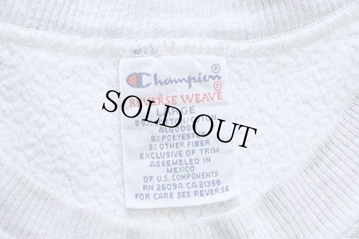 画像4: 90s メキシコ製 Championチャンピオン FRANKLIN & MARSHALL ひび割れプリント リバースウィーブ スウェット 杢グレー L (4)