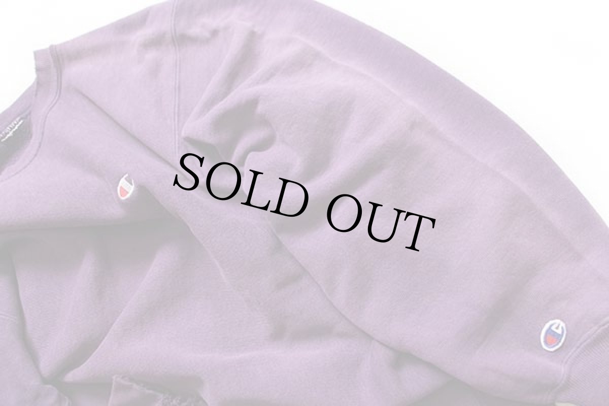 画像5: 90s Championチャンピオン ワンポイント リバースウィーブ スウェット ボロ 紫 フェード (5)