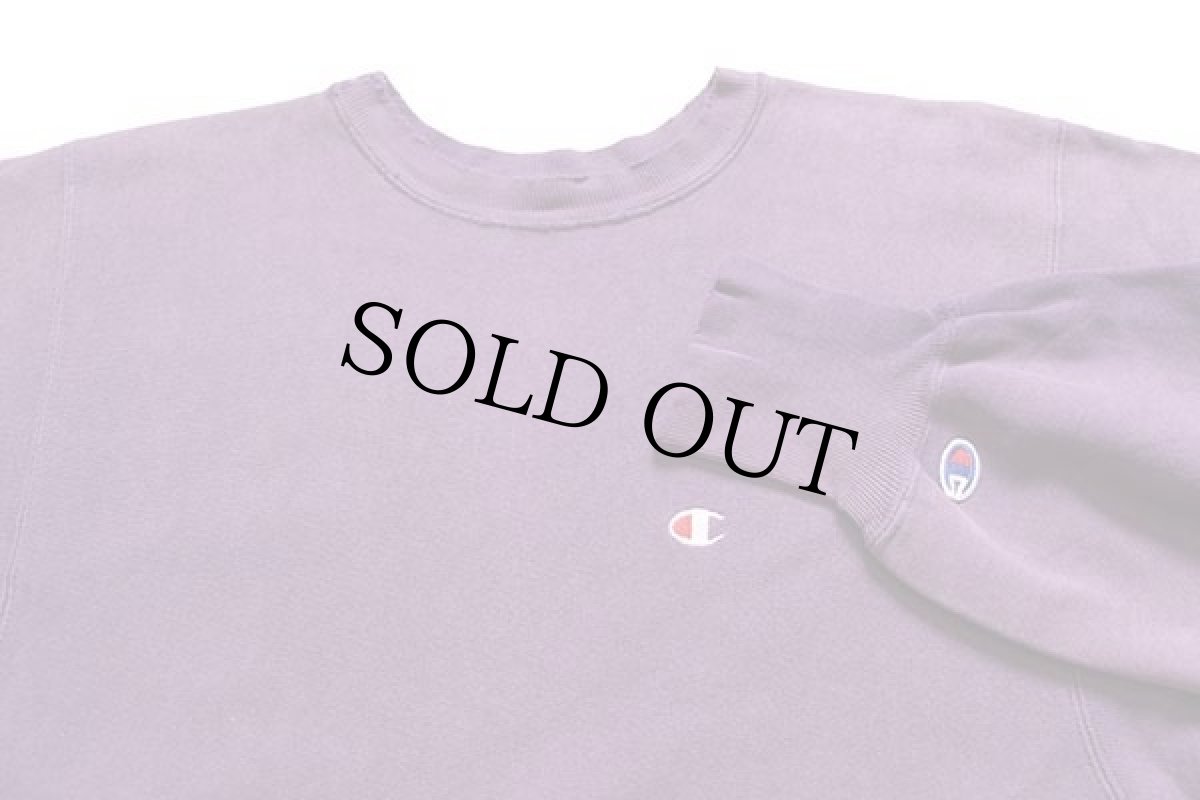 画像3: 90s Championチャンピオン ワンポイント リバースウィーブ スウェット ボロ 紫 フェード (3)