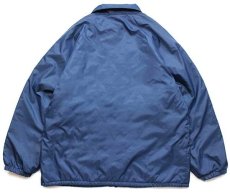 画像2: 90s USA製 HARTWELL 無地 ボアライナー ナイロン コーチジャケット 紺 (2)