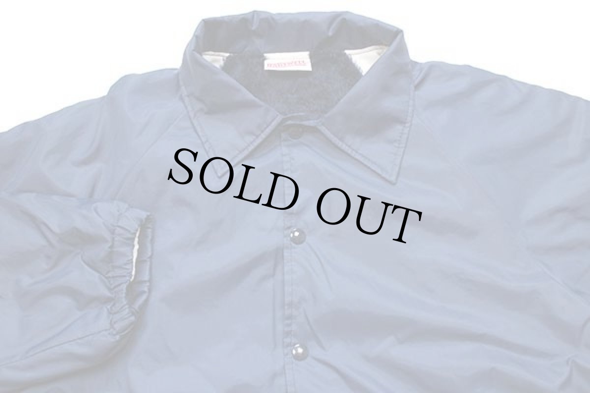 画像3: 90s USA製 HARTWELL 無地 ボアライナー ナイロン コーチジャケット 紺 (3)