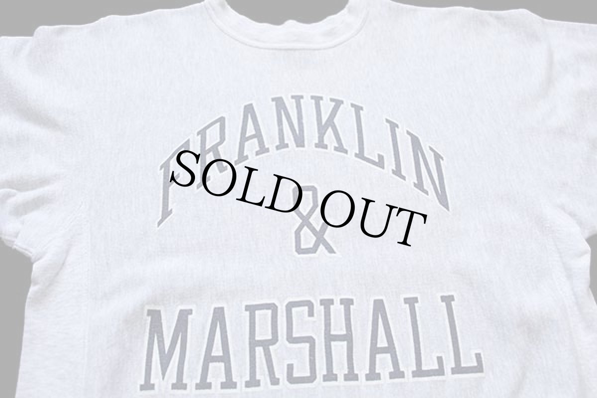 画像3: 90s メキシコ製 Championチャンピオン FRANKLIN & MARSHALL ひび割れプリント リバースウィーブ スウェット 杢グレー L (3)