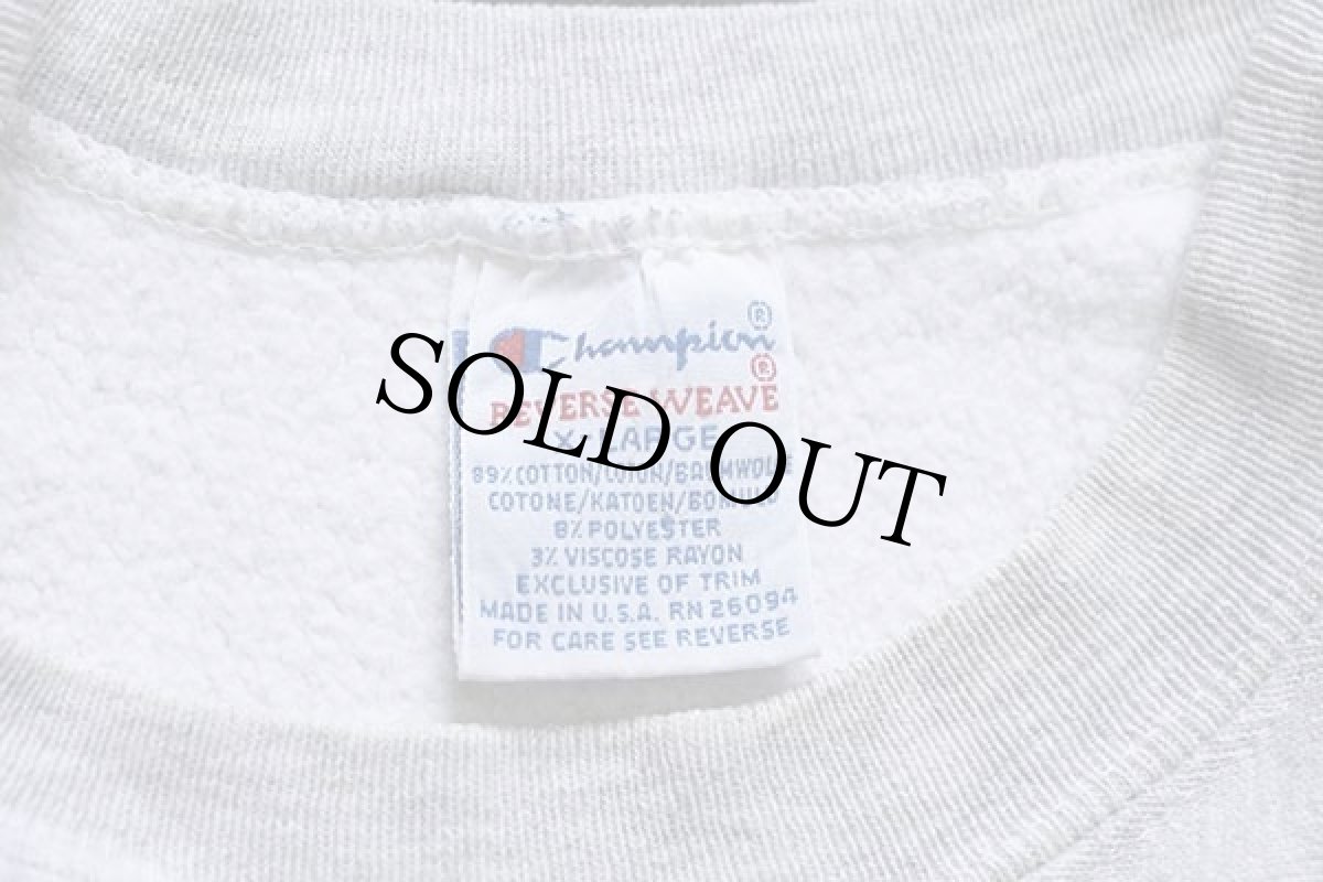 画像4: 90s USA製 Championチャンピオン ST.THOMAS パッチ付き リバースウィーブ スウェット 杢グレー XL (4)