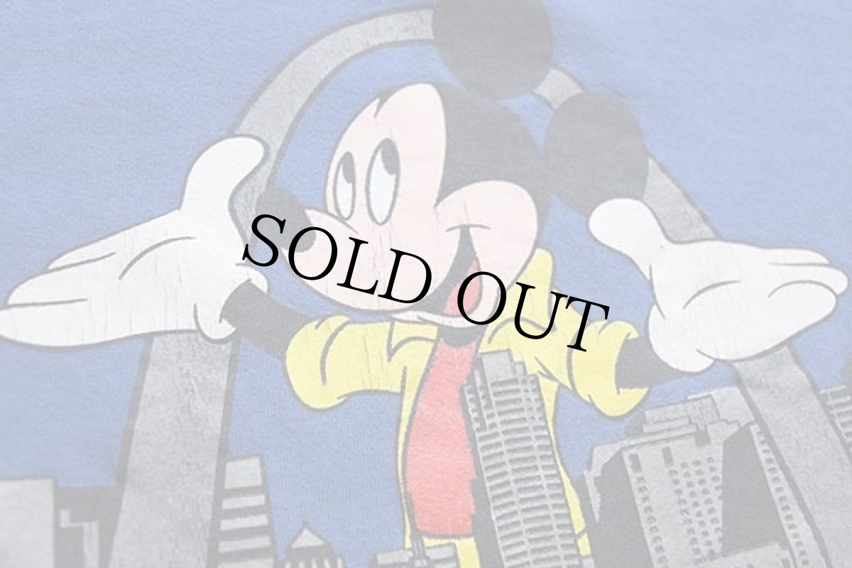 画像5: 90s USA製 ミッキー マウス ST.LOUIS スウェット 青 XL (5)