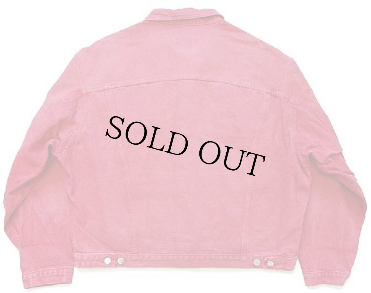 画像2: 90s イタリア製 BENETTONベネトン 先染め カラーデニムジャケット 4ポケット 薄赤 54 (2)