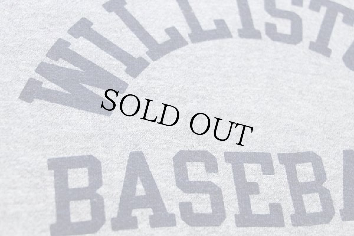 画像6: 70s USA製 Championチャンピオン WILLISTON BASEBALL 染み込みプリント 88/12 Tシャツ 杢グレー L (6)