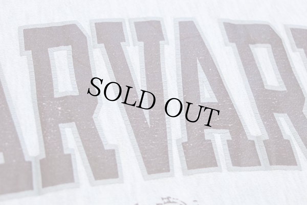 画像5: 90s USA製 Championチャンピオン HARVARD ビッグロゴ ひび割れプリント リバースウィーブ スウェット 杢グレー L (5)