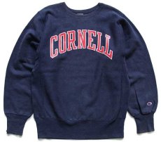 画像1: 90s USA製 Championチャンピオン CORNELL リバースウィーブ スウェット 紺 M (1)