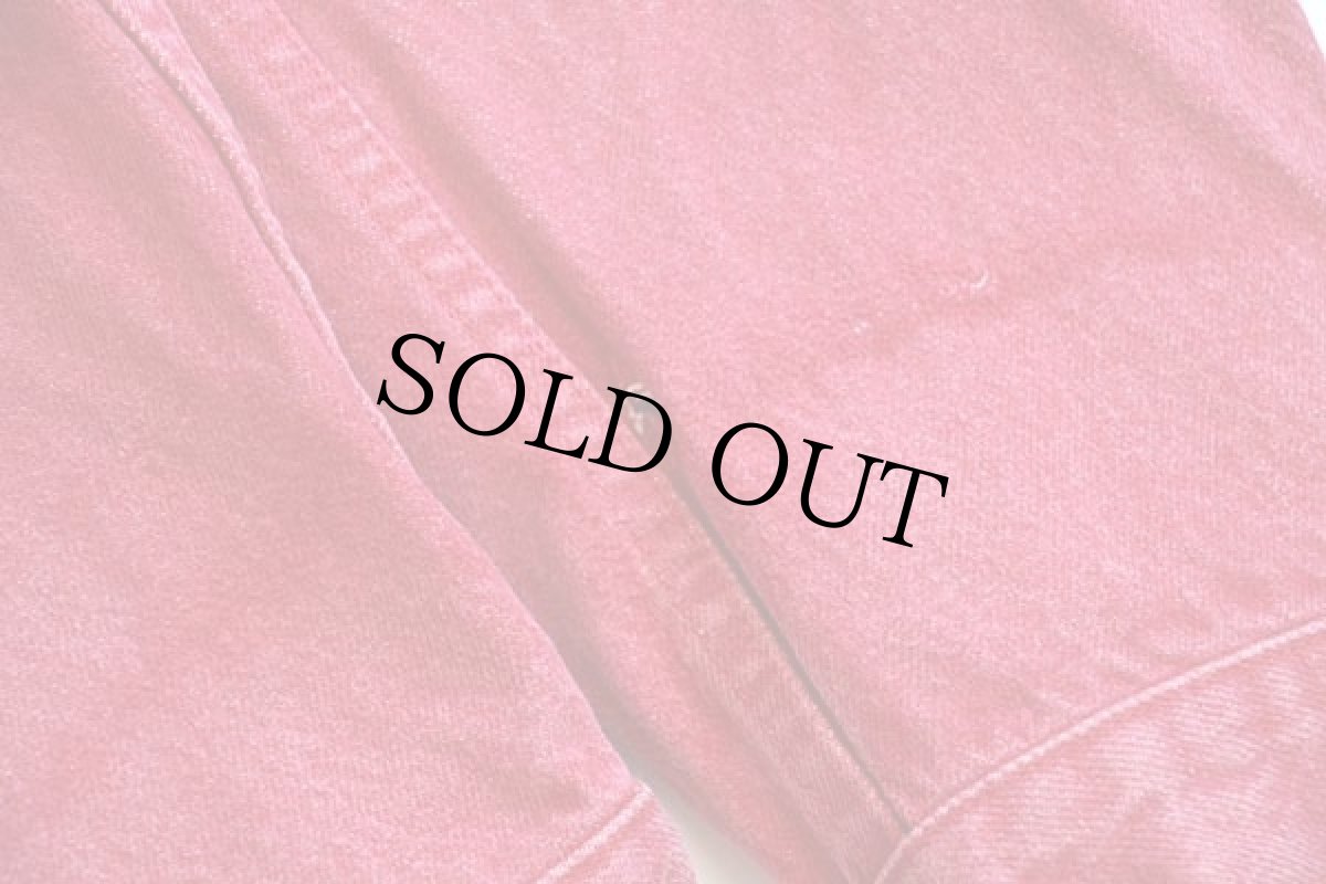 画像6: 90s イタリア製 BENETTONベネトン 先染め カラーデニムジャケット 4ポケット 薄赤 54 (6)