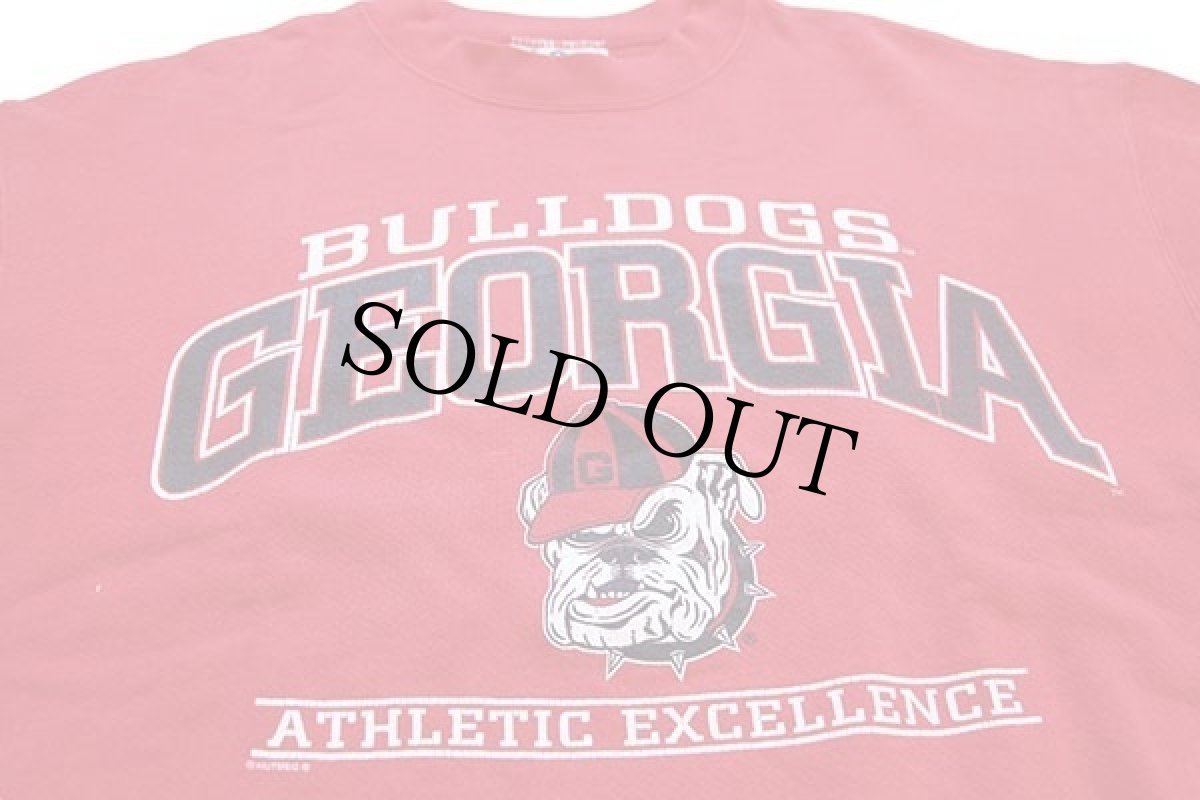 画像3: 90s USA製 Leeリー GEORGIA BULLDOGS ブルドッグ マスコット スウェット 赤 L (3)