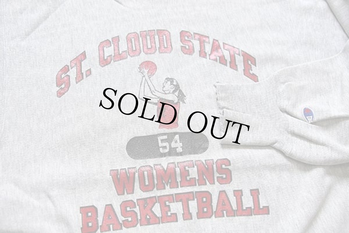 画像3: 90s USA製 Championチャンピオン ST.CLOUD STATE 五段中抜き Audiパッチ付き リバースウィーブ スウェット 杢グレー XL (3)