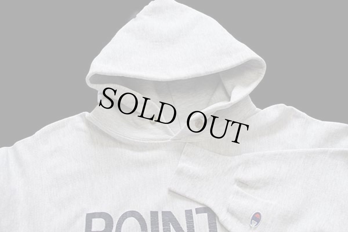 画像3: 90s USA製 Championチャンピオン POINT SEBAGO ひび割れプリント リバースウィーブ スウェットパーカー 杢グレーXL (3)