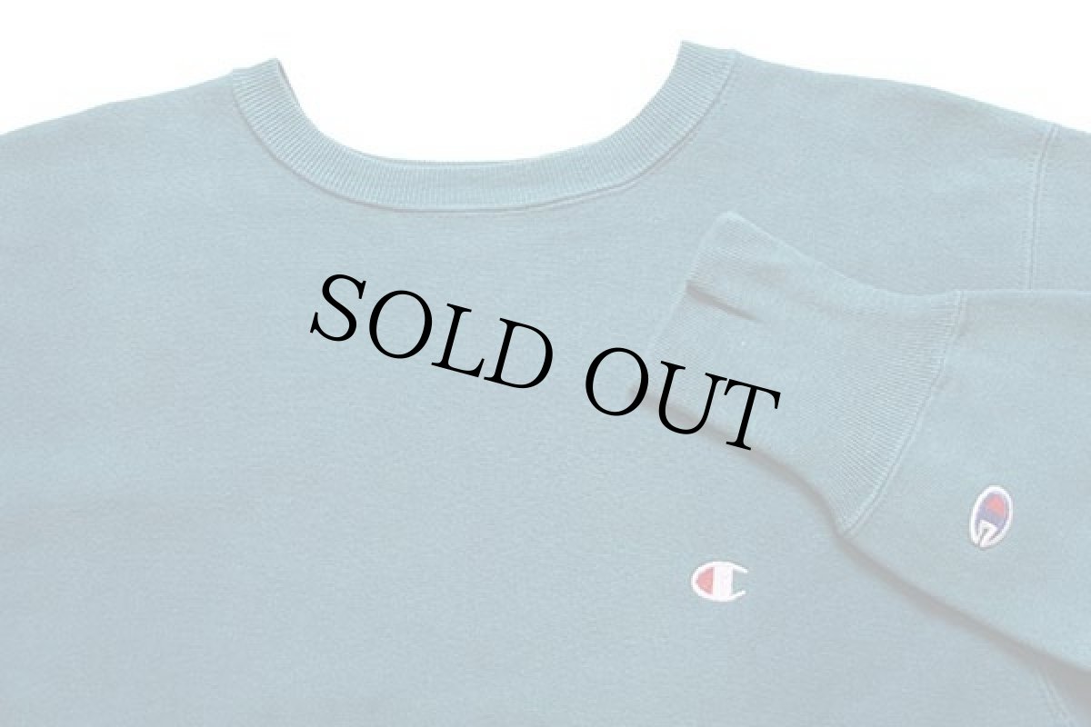 画像3: 90s USA製 Championチャンピオン ワンポイント リバースウィーブ スウェット 青緑 L (3)