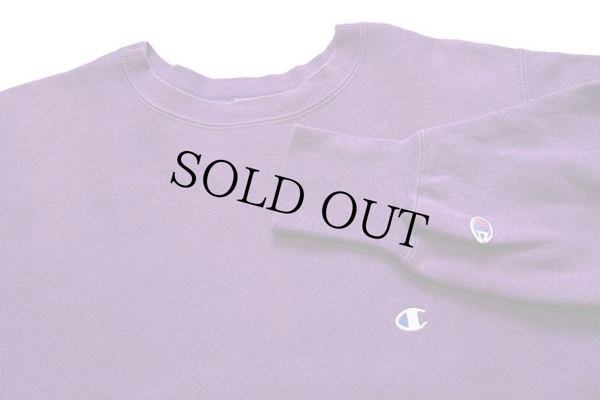 画像3: 90s USA製 Championチャンピオン ワンポイント リバースウィーブ スウェット 紫 L★129 (3)