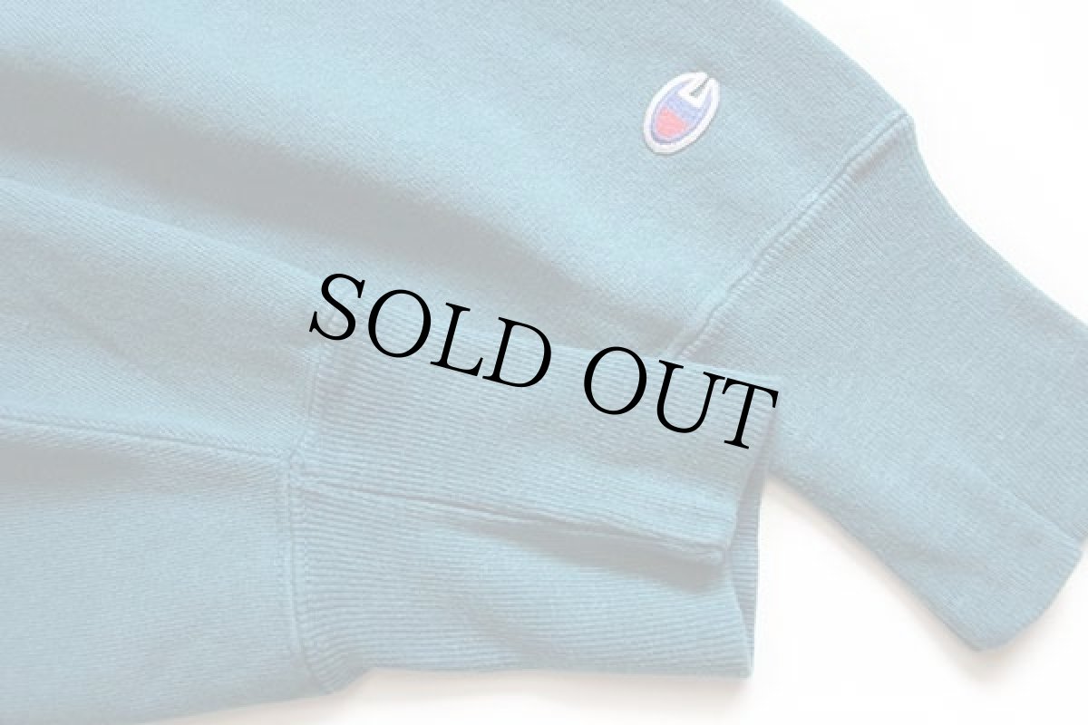 画像5: 90s USA製 Championチャンピオン ワンポイント リバースウィーブ スウェット 青緑 L (5)